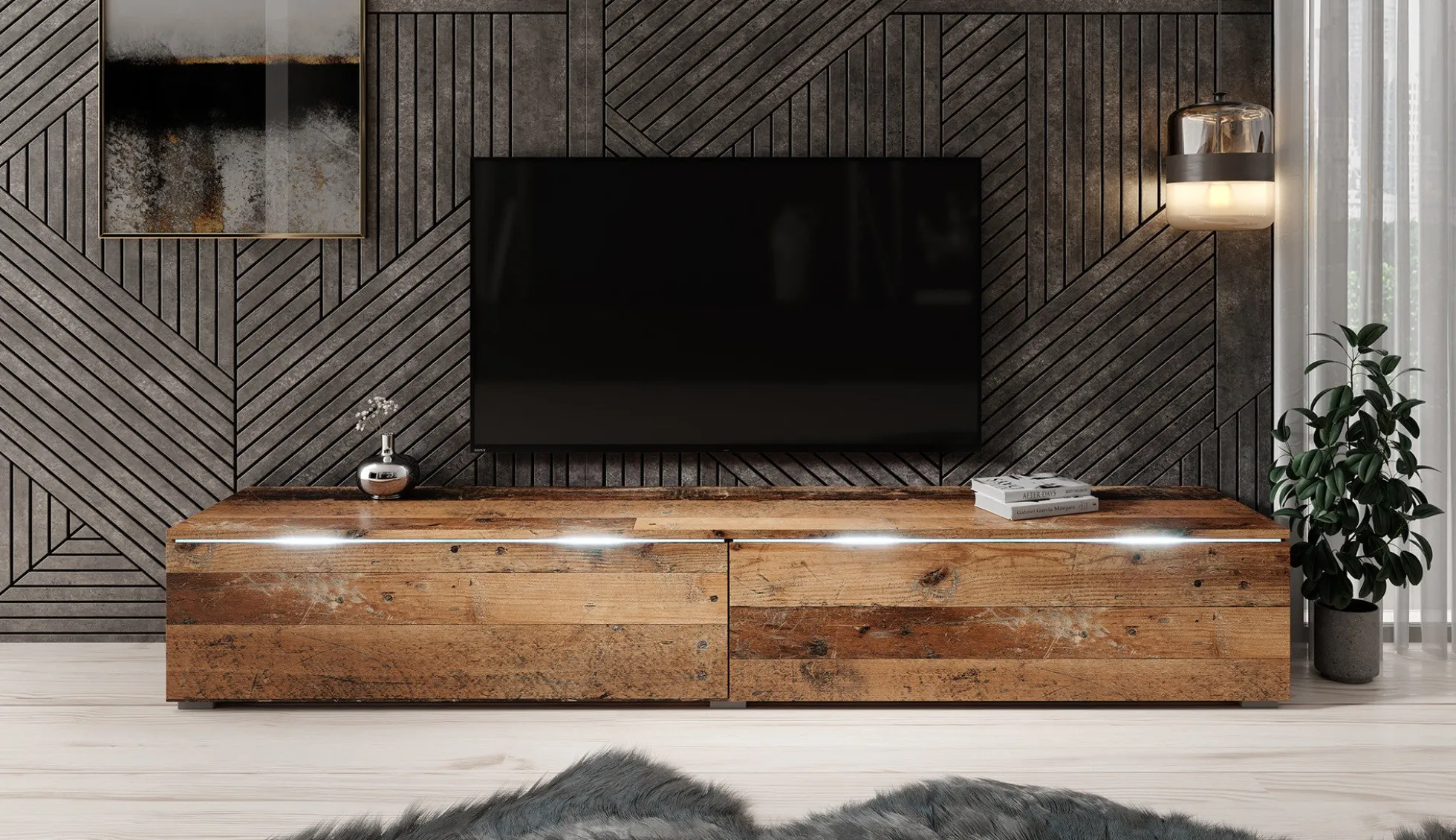 Dixon - TV-Meubel - Old wood - 180 cm