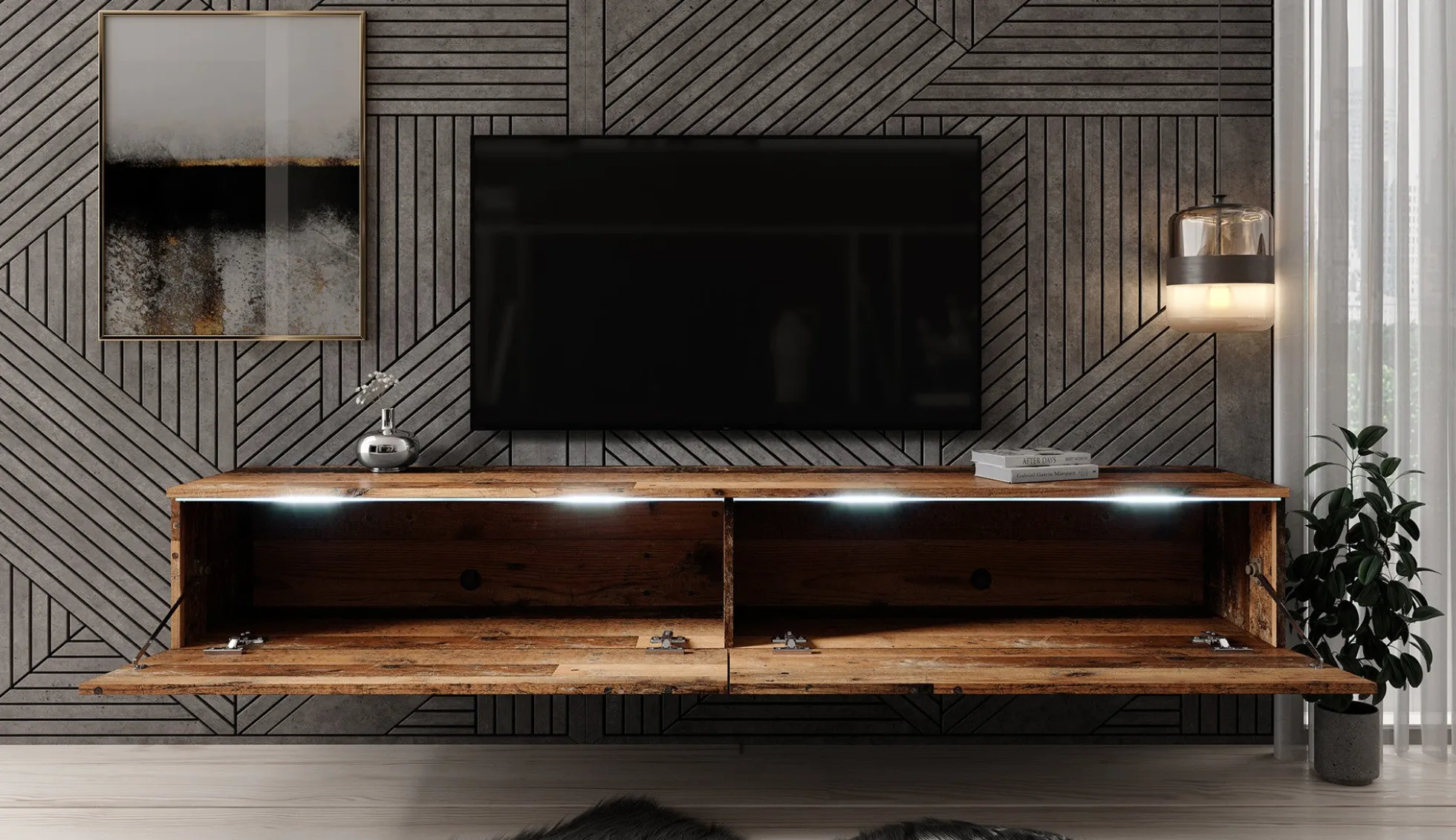 Dixon - TV-Meubel - Old wood - 180 cm
