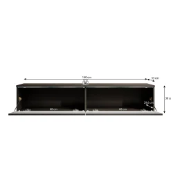 Dixon - TV-Meubel - Zwart visgraat - 140 cm
