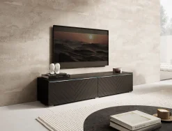 Dixon - TV-Meubel - Zwart visgraat - 140 cm