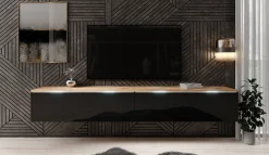 Dixon - TV-Meubel - Zwart/eiken - 180 cm