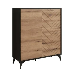 Dolores 2 - Dressoir - Eiken/zwart - 104x39x119 cm