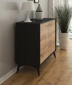 Dolores 3 - Dressoir - Eiken/zwart - 104x39x77 cm