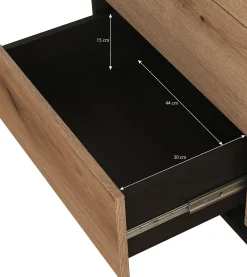 Dolores 3 - Dressoir - Eiken/zwart - 104x39x77 cm