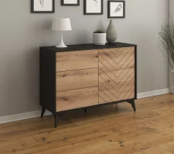 Dolores 3 - Dressoir - Eiken/zwart - 104x39x77 cm