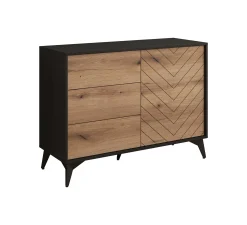 Dolores 3 - Dressoir - Eiken/zwart - 104x39x77 cm