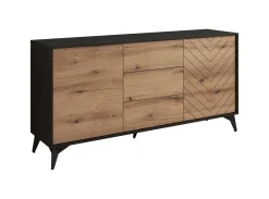 Dolores 4 - Dressoir - Eiken/zwart - 154x39x77 cm