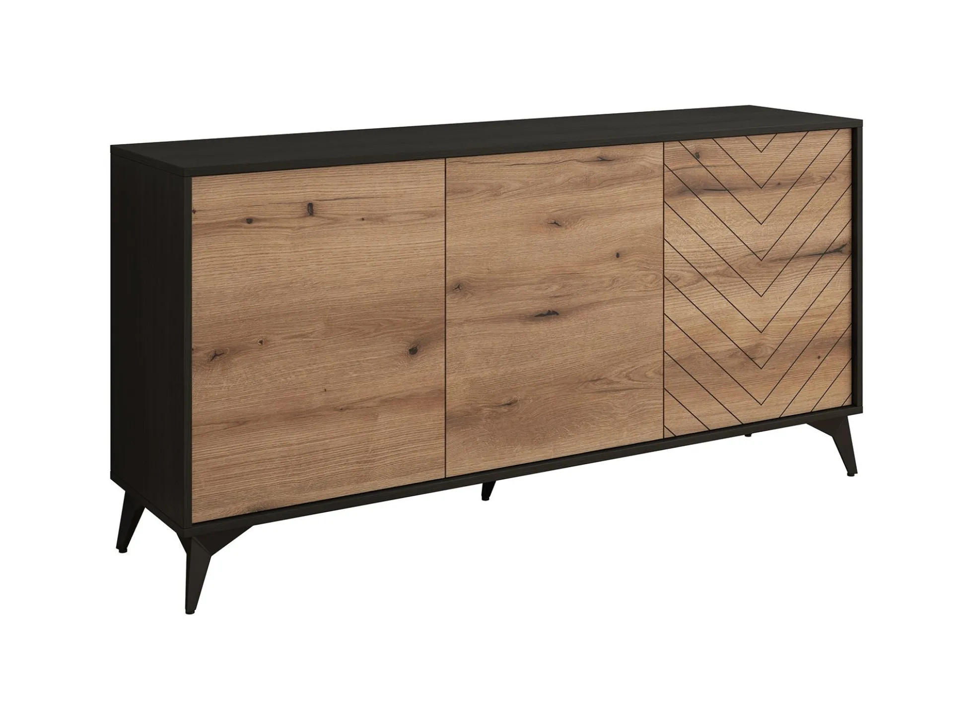Dolores - Dressoir - Eiken/zwart - 154x39x77 cm