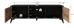 Dolores - TV-Meubel - Eiken/zwart - 154 cm