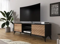 Dolores - TV-Meubel - Eiken/zwart - 154 cm