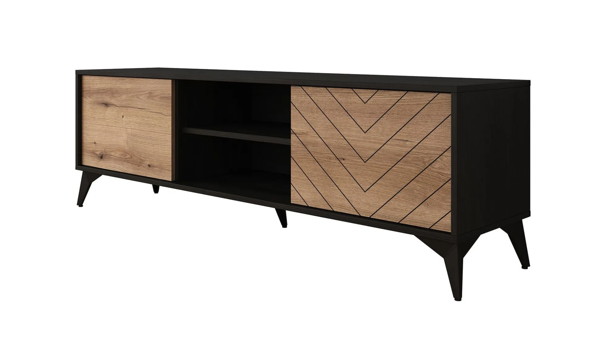Dolores - TV-Meubel - Eiken/zwart - 154 cm