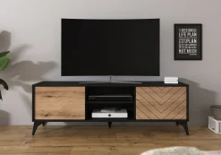 Dolores - TV-Meubel - Eiken/zwart - 154 cm