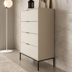 Dominica - Ladekast met 4 lades - Beige - 76x40x115 cm