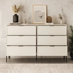 Dominica - Ladekast met 6 lades - Beige - 150x40x92 cm