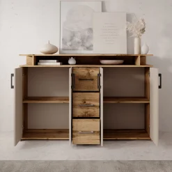 Duna 2 - Dressoir - Eikenpatroon/Beige - 139x34x90 cm