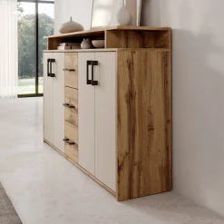 Duna 2 - Dressoir - Eikenpatroon/Beige - 139x34x90 cm