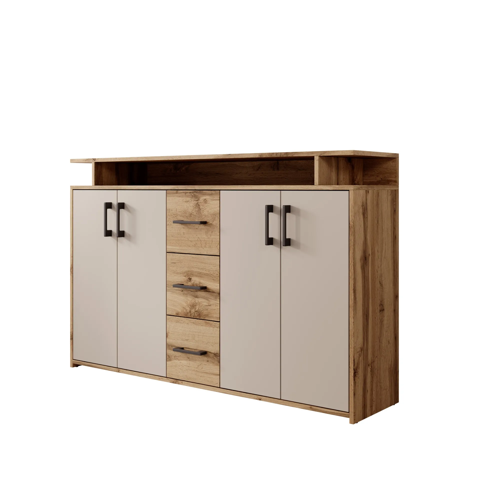 Duna 2 - Dressoir - Eikenpatroon/Beige - 139x34x90 cm