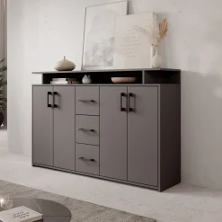Duna - Dressoir - Antraciet - 139x34x90 cm