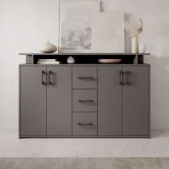 Duna - Dressoir - Antraciet - 139x34x90 cm