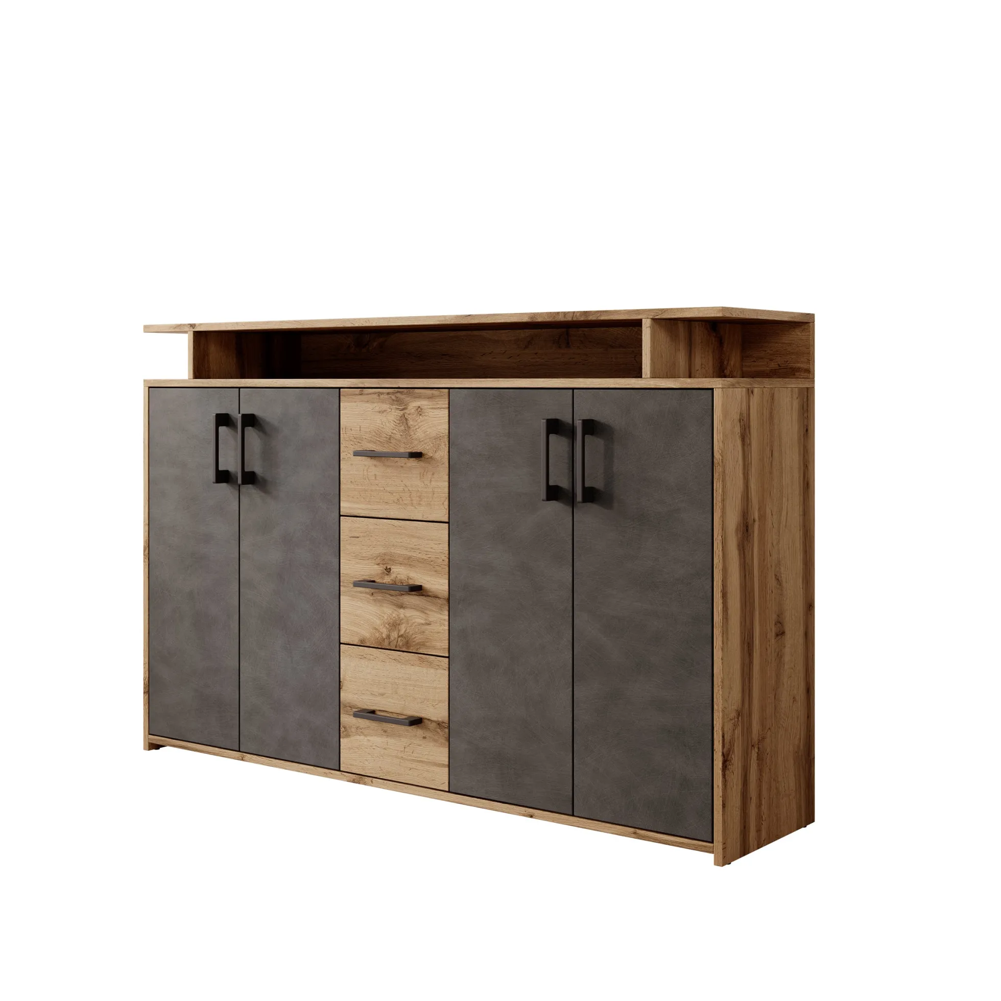 Duna - Dressoir - Eikenpatroon/Grijs - 139x34x90 cm