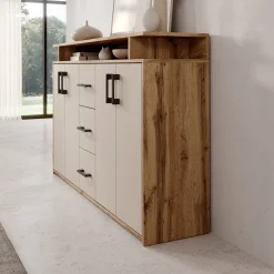 Duna - Dressoir - Eikenpatroon/Beige - 139x34x90 cm