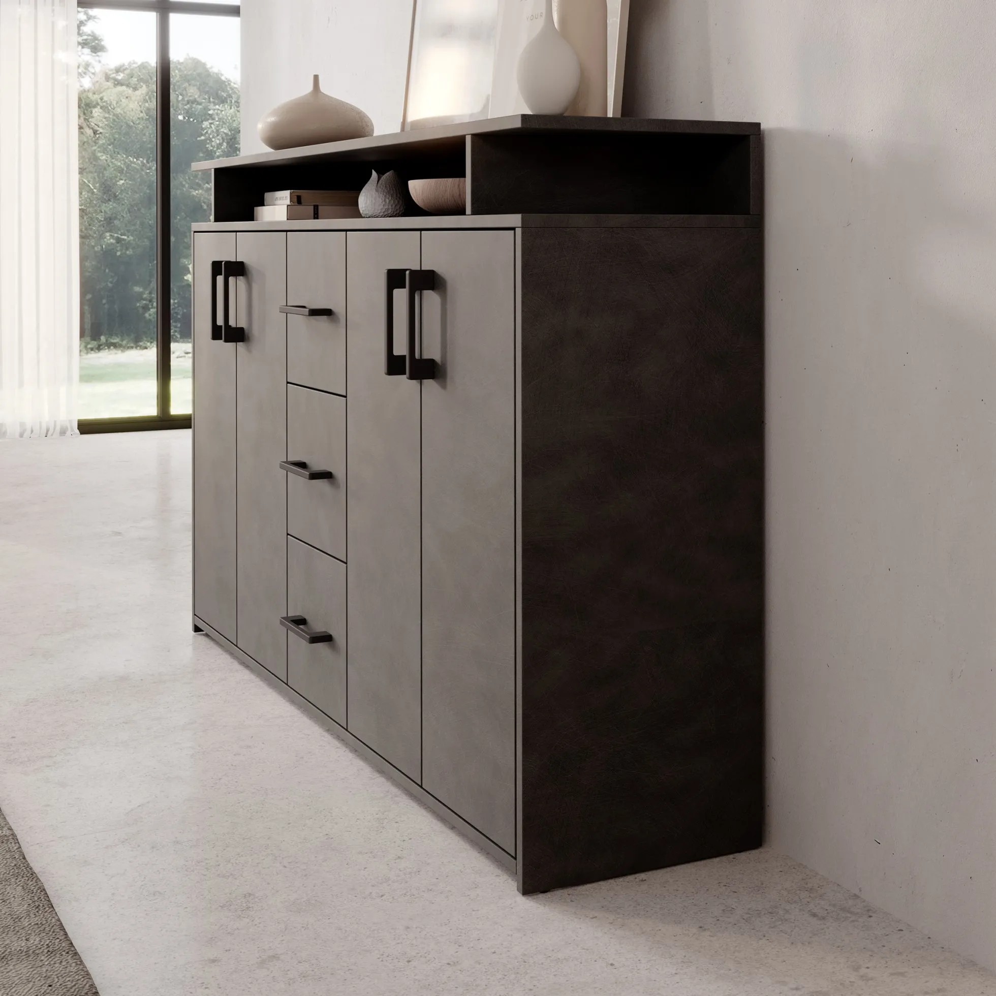 Duna - Dressoir - Grijs - 139x34x90 cm