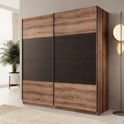 Duvano - Kledingkast 2 schuifdeuren - Eikenpatroon - 200x61x210 cm