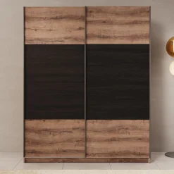 Duvano - Kledingkast 2 schuifdeuren - Eikenpatroon - 170x61x210 cm
