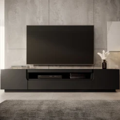 Dylan - TV-Meubel - Mat zwart - 200x37x36 cm