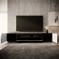 Dylan - TV-Meubel - Mat zwart - 200x37x36 cm