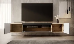 Dylan - TV-Meubel - Mat zwart/eiken - 200 cm