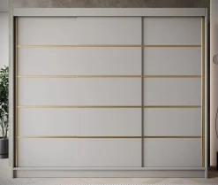 Eagle - Kledingkast met schuifdeuren - Beige - 250x58x215 cm