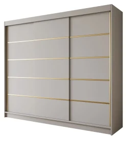Eagle - Kledingkast met schuifdeuren - Beige - 250x58x215 cm