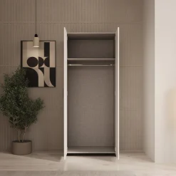 Elario - Kledingkast 2 deurs - Wit - 80x54x191 cm