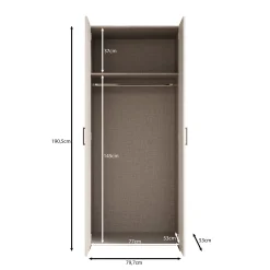 Elario - Kledingkast 2 deurs - Wit - 80x54x191 cm