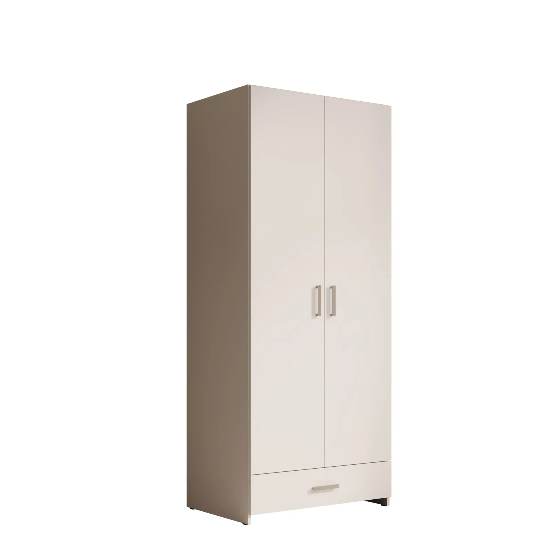 Elario - Kledingkast met 2 deuren - Wit - 80x54x191 cm