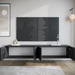 Elora - TV-Meubel met 4 deuren - Grijs eiken - 200 cm