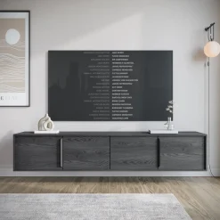 Elora - TV-Meubel met 4 deuren - Grijs eiken - 200 cm