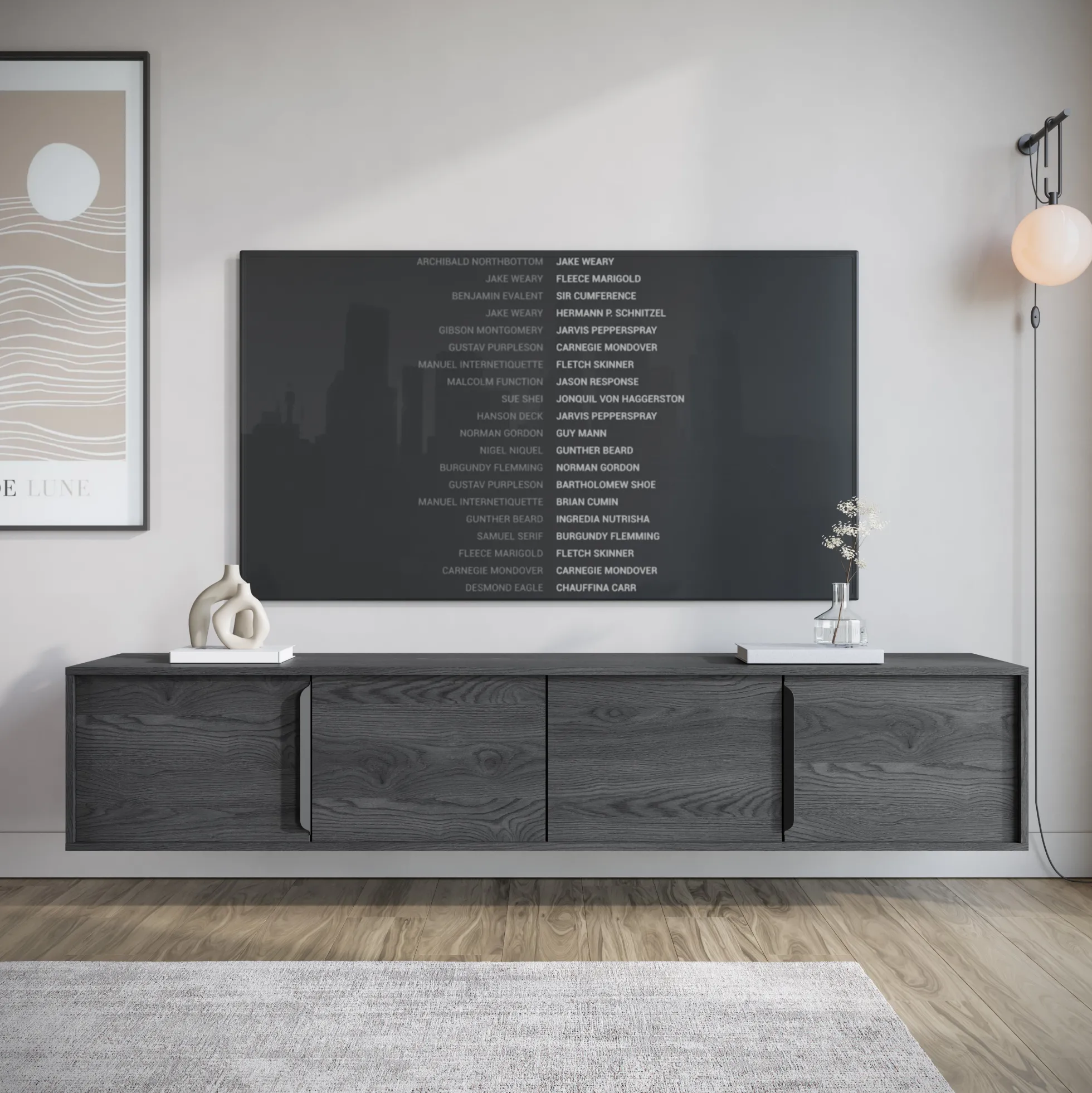 Elora - TV-Meubel met 4 deuren - Grijs eiken - 200 cm