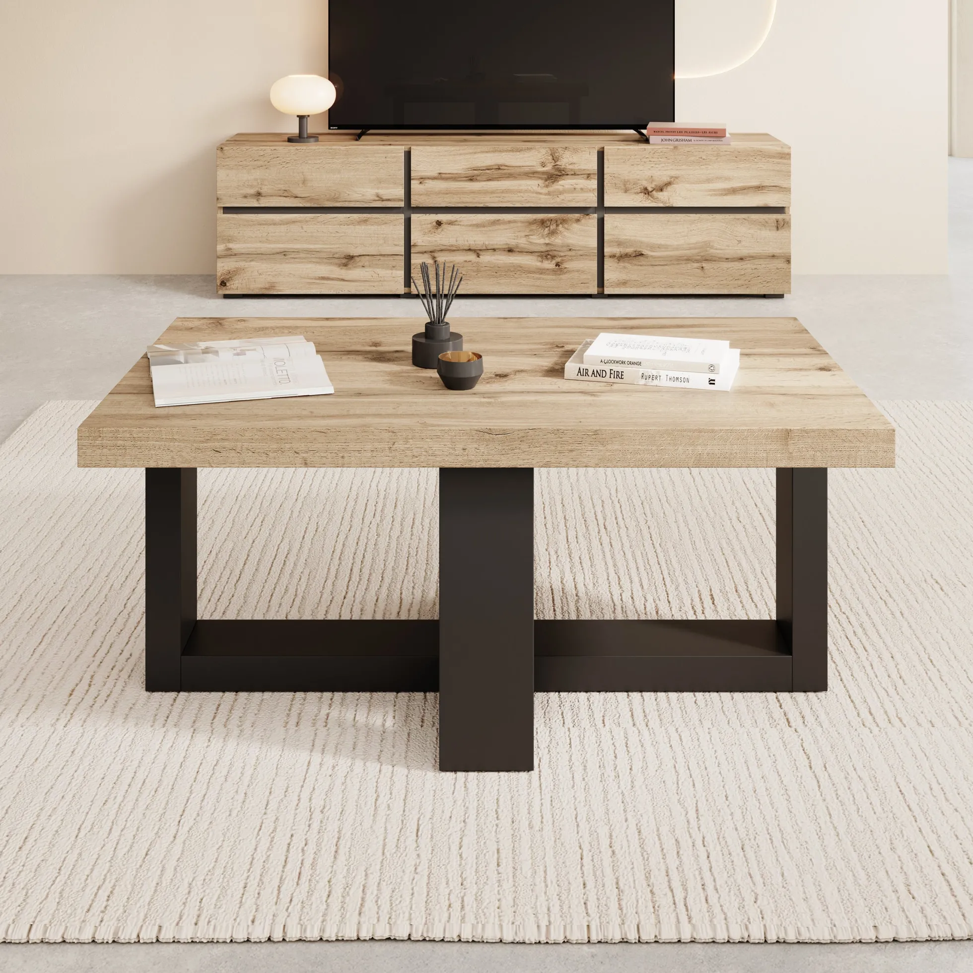 Elys - Salontafel - Eikenpatroon - 102x60x44 cm