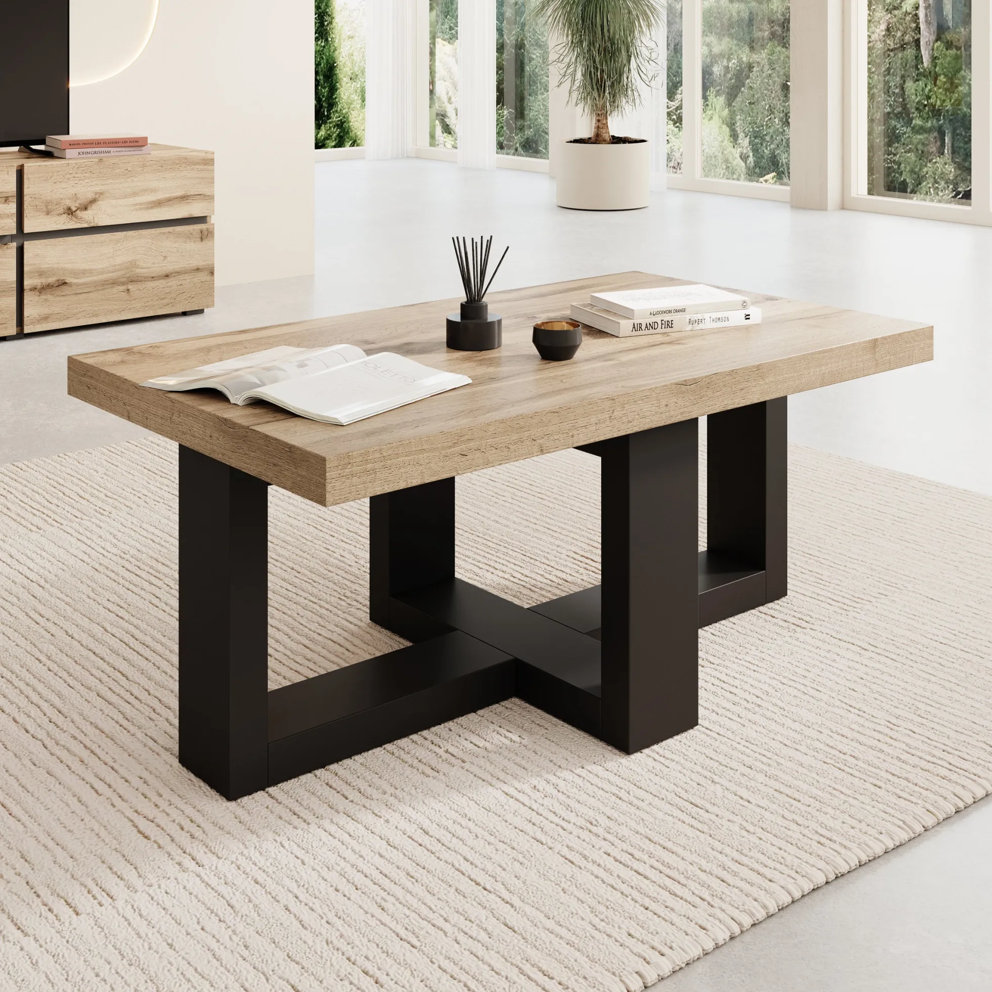 Elys - Salontafel - Eikenpatroon - 102x60x44 cm