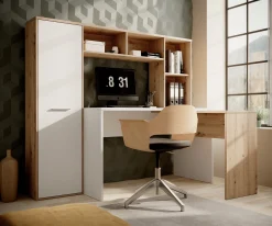 Elze - Bureau - Eiken/wit - 173x117 cm