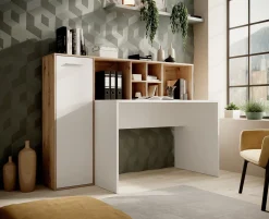 Elze - Bureau - Eiken/wit - 158x66 cm