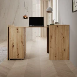 Emino - Bureau - Eikenpatroon - 72x47x79 cm