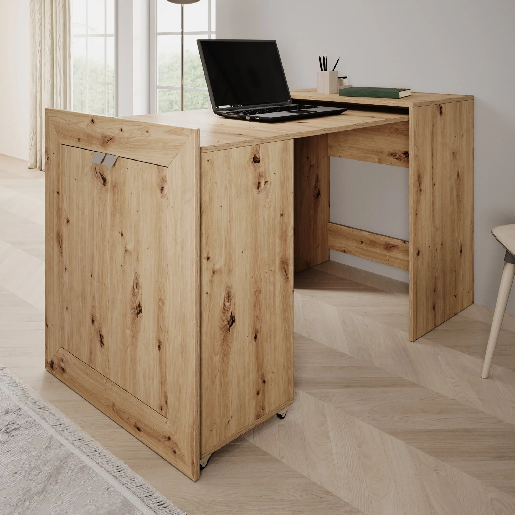 Emino - Bureau - Eikenpatroon - 72x47x79 cm