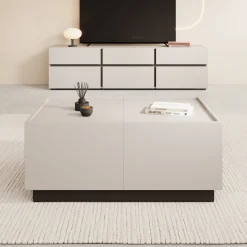 Emino - Salontafel - Beige - 90x58x38 cm