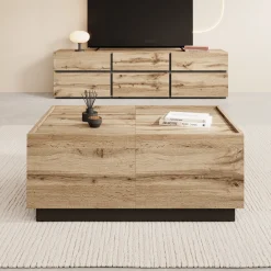 Emino - Salontafel - Eikenpatroon - 90x58x38 cm
