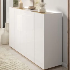 Encore - Schoenenkast met 9 vakken - Wit - 156x40x95xm