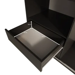 Enso - Kledingkast met schuifdeuren - Beige/Zwart - 250x65x215 cm
