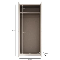 Enzio - Kledingkast 2 deurs - Wit - 90x54x211 cm